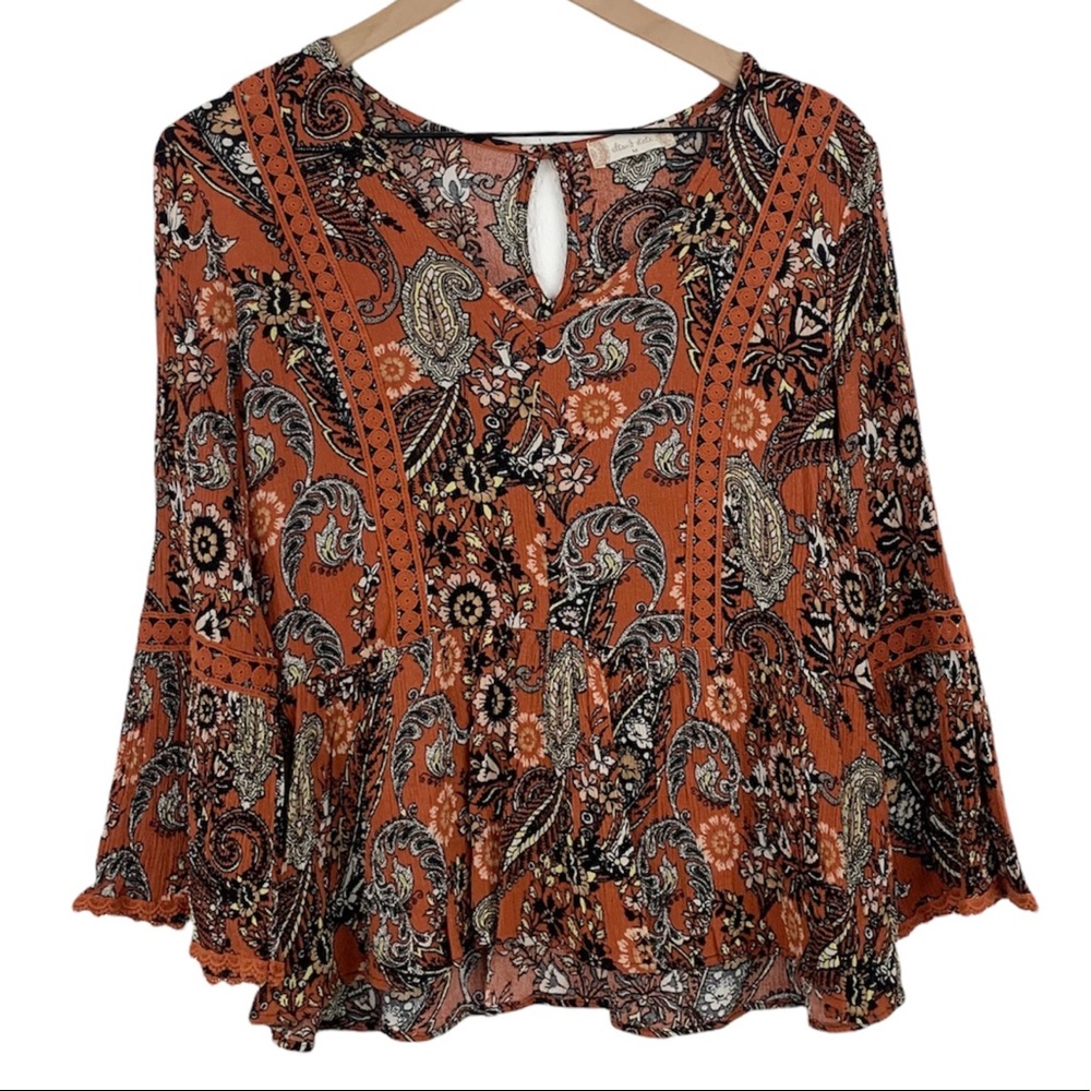 Altar’d State Paisley Boho Peasant Top M